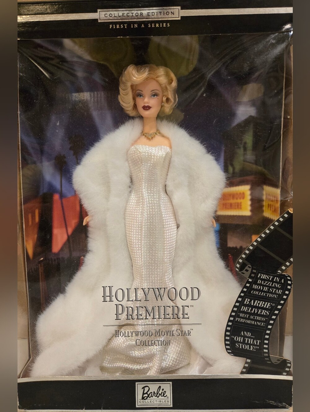 Vintage Barbie White Hollywood Premiere Doll with Plush Stole